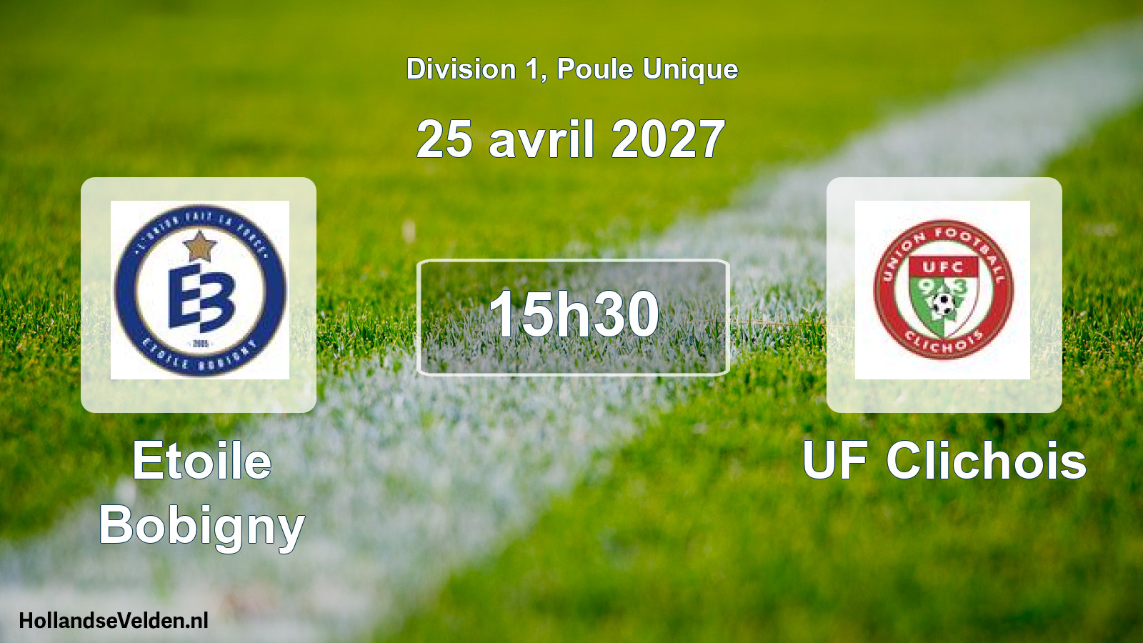 Geplande wedstrijd: Etoile Bobigny - UF Clichois (25 april 2027)