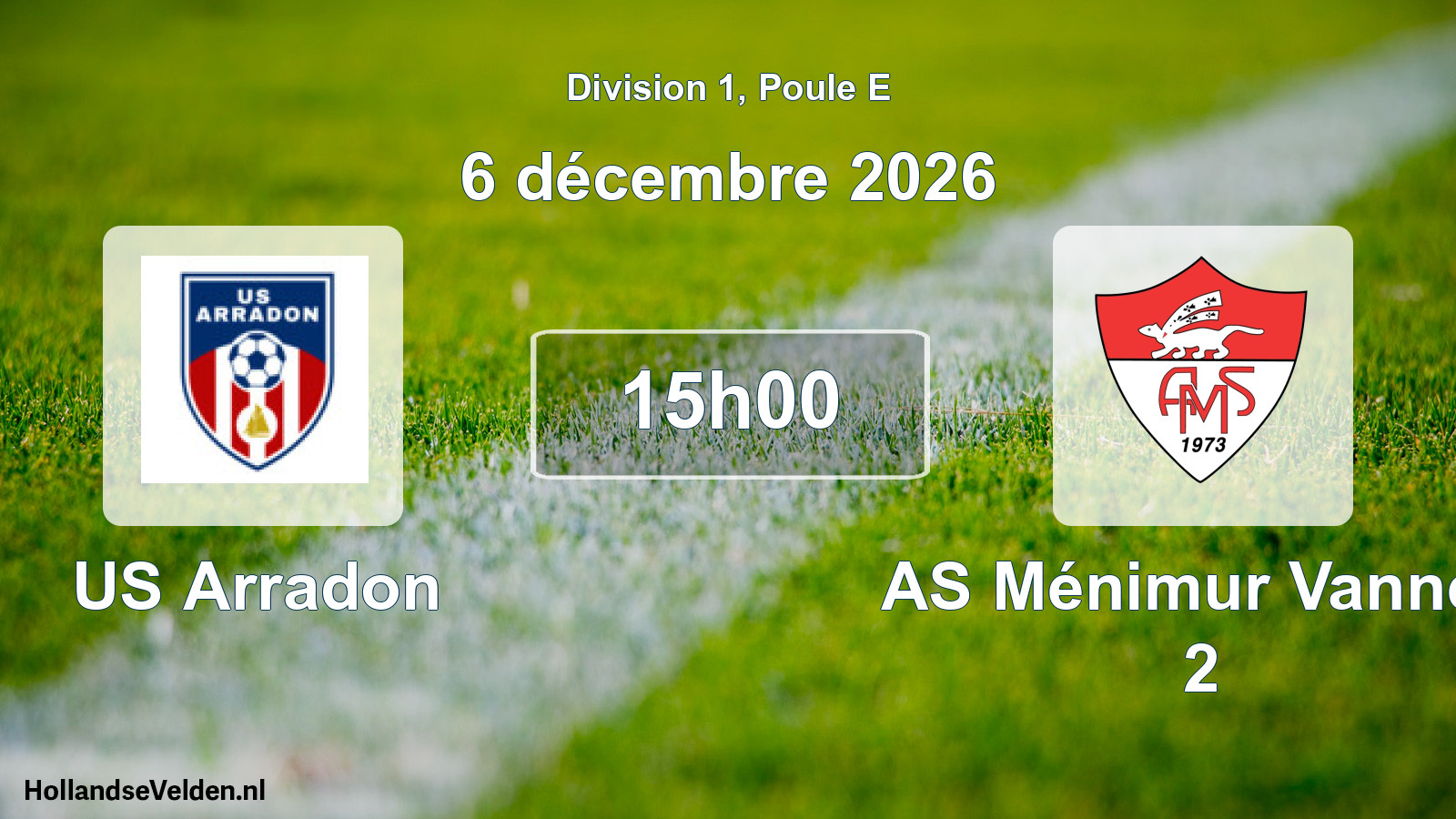 Match programmé: US Arradon - AS Ménimur Vannes 2 (6 décembre 2026)