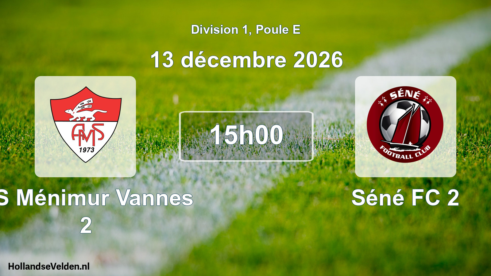 Match programmé: AS Ménimur Vannes 2 - Séné FC 2 (13 décembre 2026)