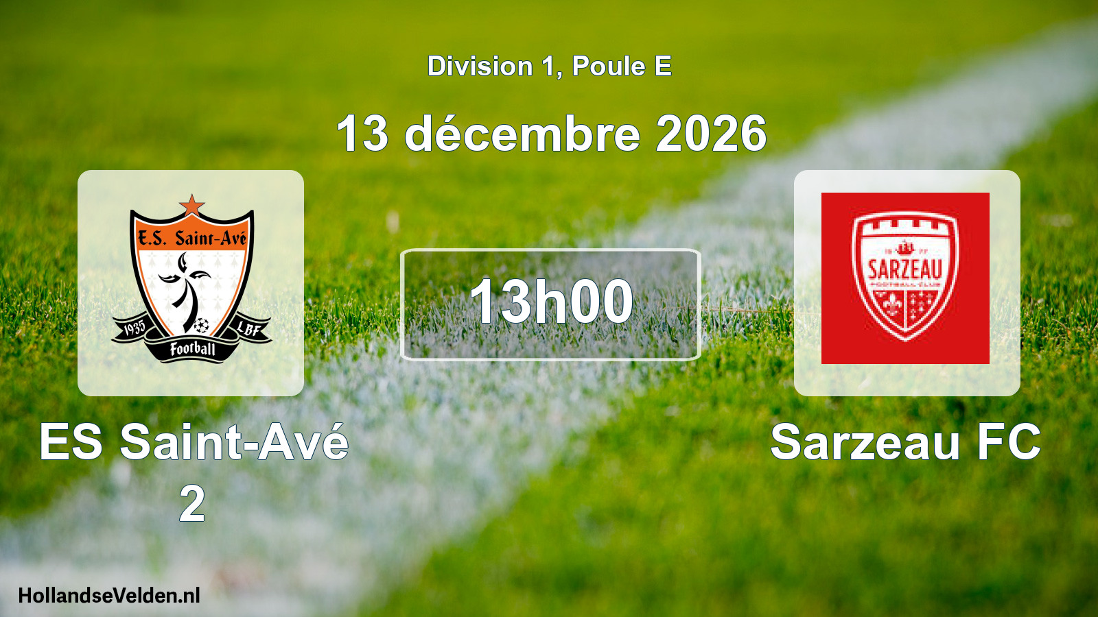 Scheduled Match: ES Saint-Avé 2 - Sarzeau FC (13 December 2026)