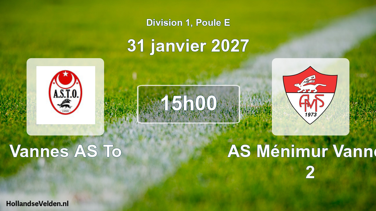 Match programmé: Vannes AS To - AS Ménimur Vannes 2 (31 janvier 2027)