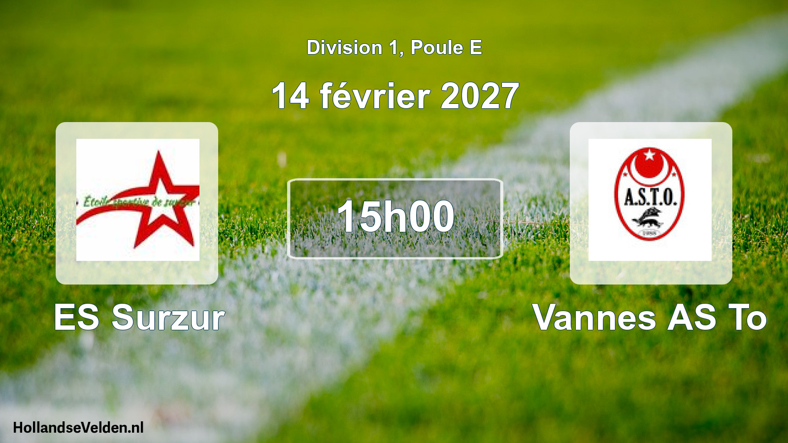 Geplande wedstrijd: ES Surzur - Vannes AS To (14 februari 2027)