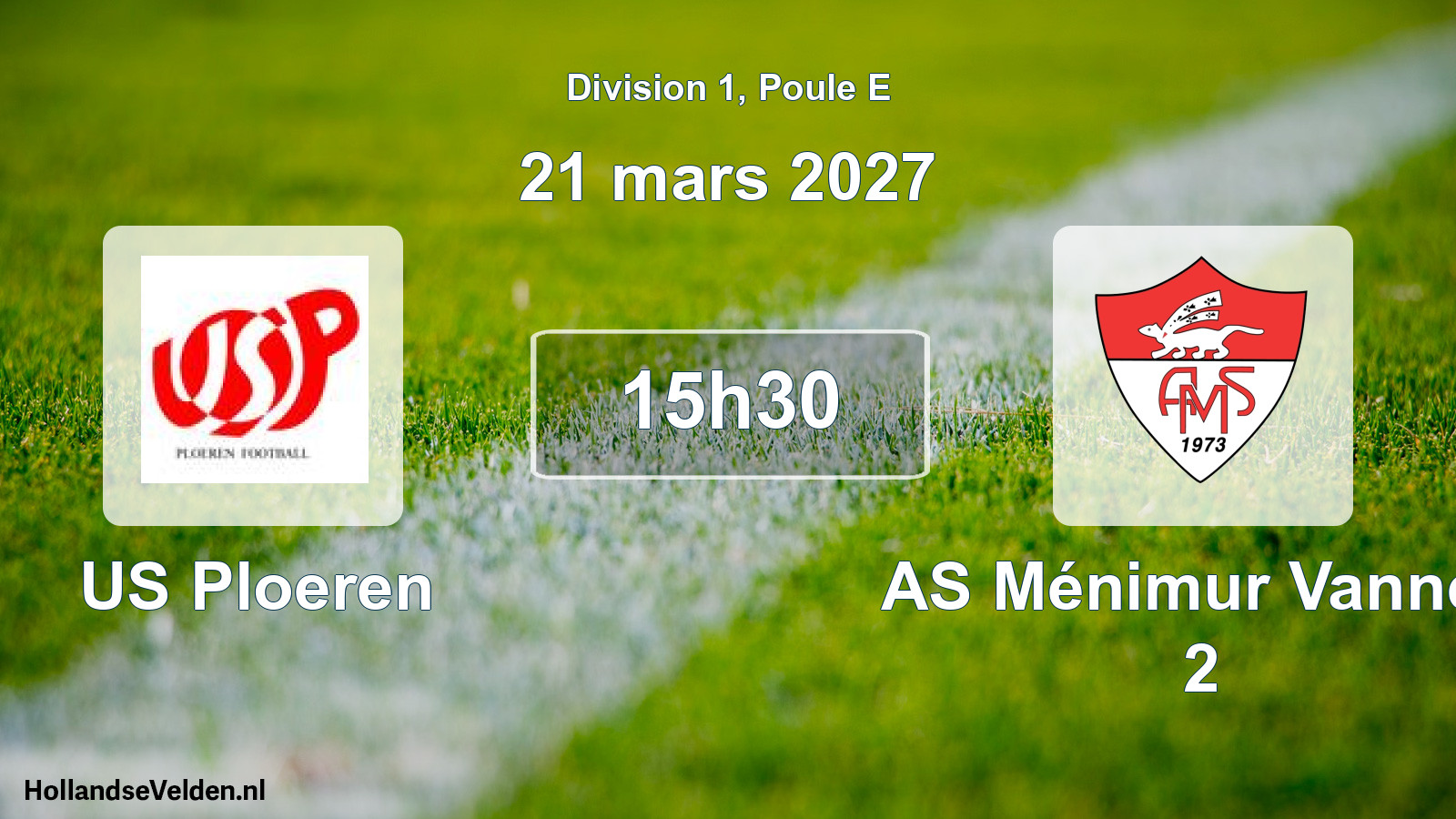 Match programmé: US Ploeren - AS Ménimur Vannes 2 (21 mars 2027)
