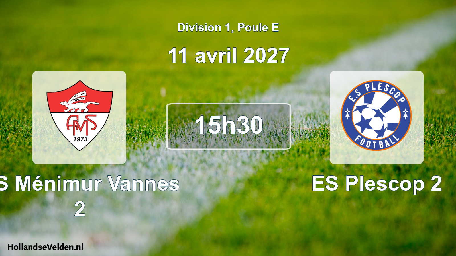 Match programmé: AS Ménimur Vannes 2 - ES Plescop 2 (11 avril 2027)