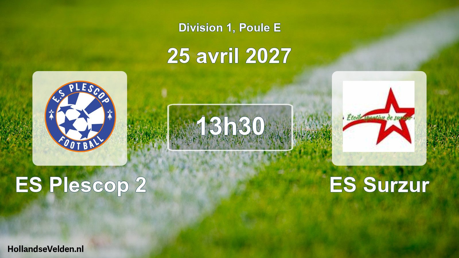 Match programmé: ES Plescop 2 - ES Surzur (25 avril 2027)