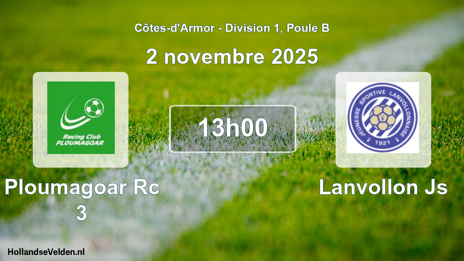 Geplande wedstrijd: Ploumagoar Rc 3 - Lanvollon Js (2 novembre 2025)