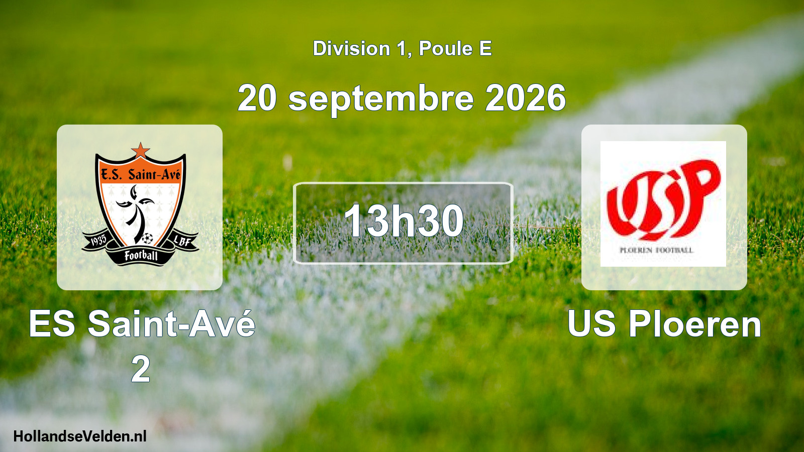 Match programmé: ES Saint-Avé 2 - US Ploeren (20 septembre 2026)
