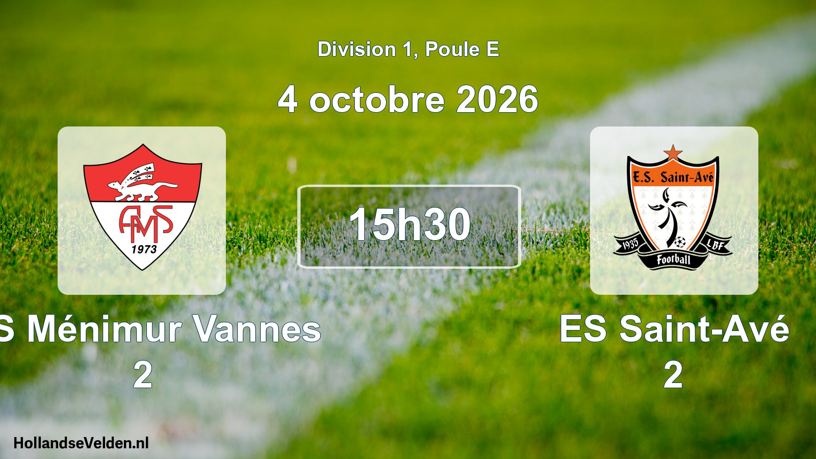 Scheduled Match: AS Ménimur Vannes 2 - ES Saint-Avé 2 (4 October 2026)
