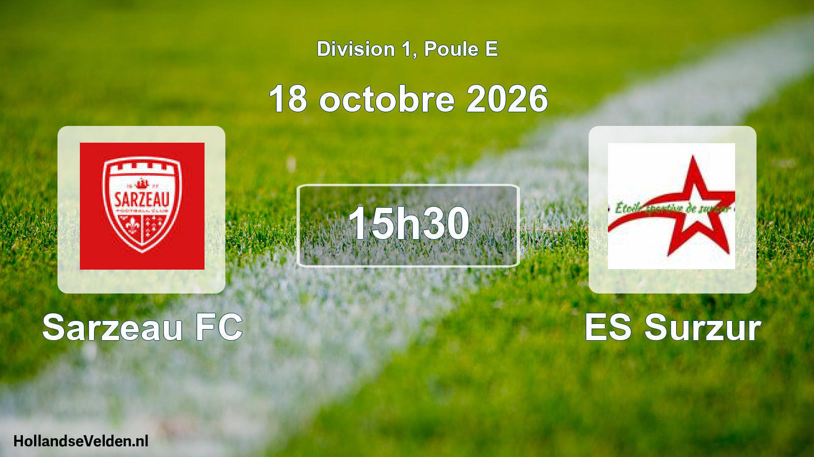 Match programmé: Sarzeau FC - ES Surzur (18 octobre 2026)