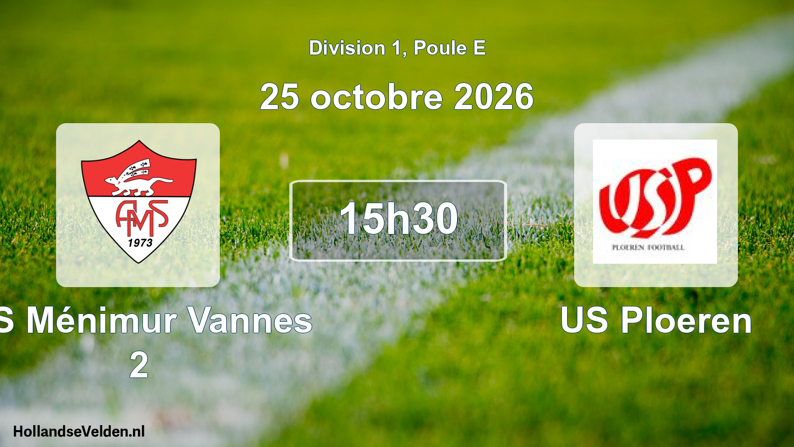 Match programmé: AS Ménimur Vannes 2 - US Ploeren (25 octobre 2026)