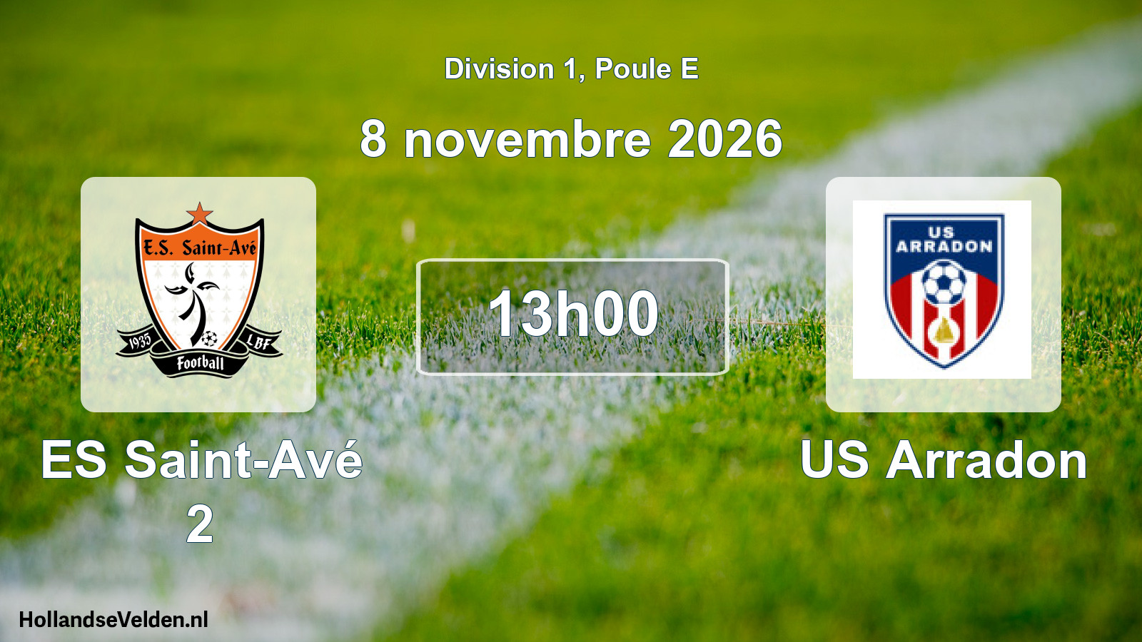 Match programmé: ES Saint-Avé 2 - US Arradon (8 novembre 2026)