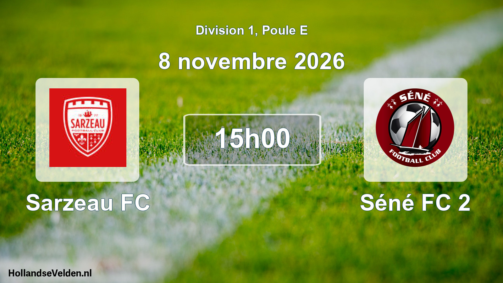 Match programmé: Sarzeau FC - Séné FC 2 (8 novembre 2026)