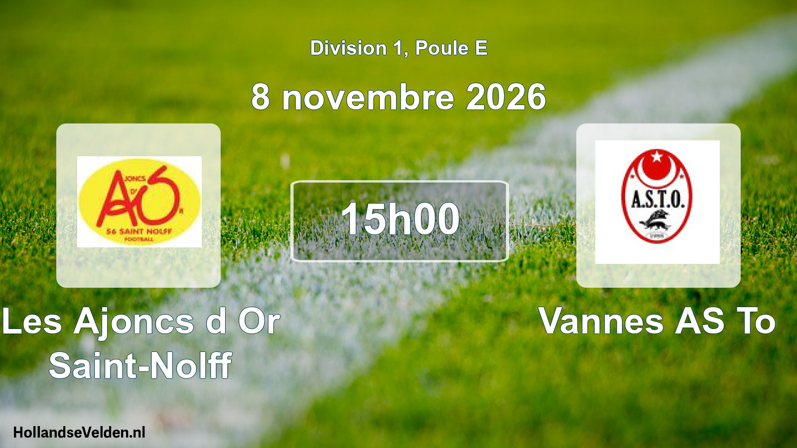 Scheduled Match: Les Ajoncs d Or Saint-Nolff - Vannes AS To (8 November 2026)