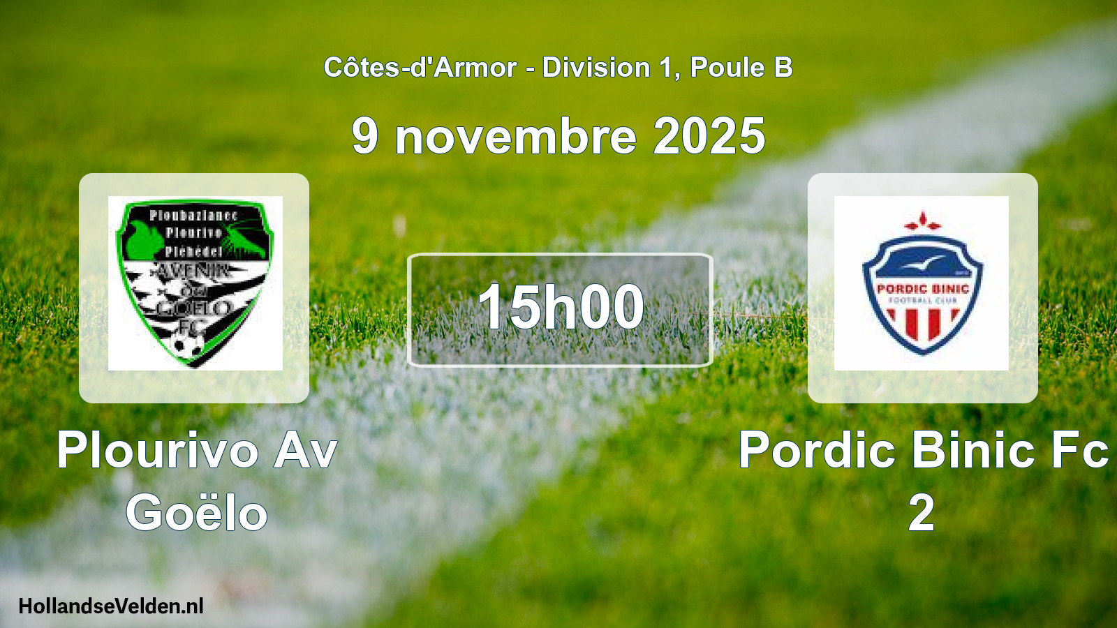 Geplande wedstrijd: Plourivo Av Goëlo - Pordic Binic Fc 2 (9 november 2025)
