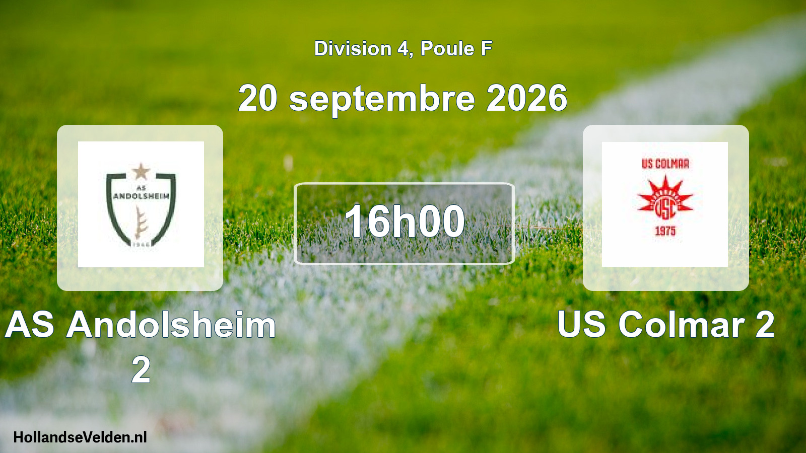Scheduled Match: AS Andolsheim 2 - US Colmar 2 (20 September 2026)