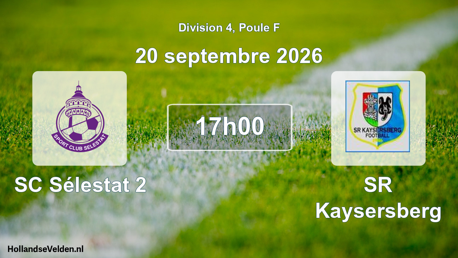Scheduled Match: SC Sélestat 2 - SR Kaysersberg (20 September 2026)