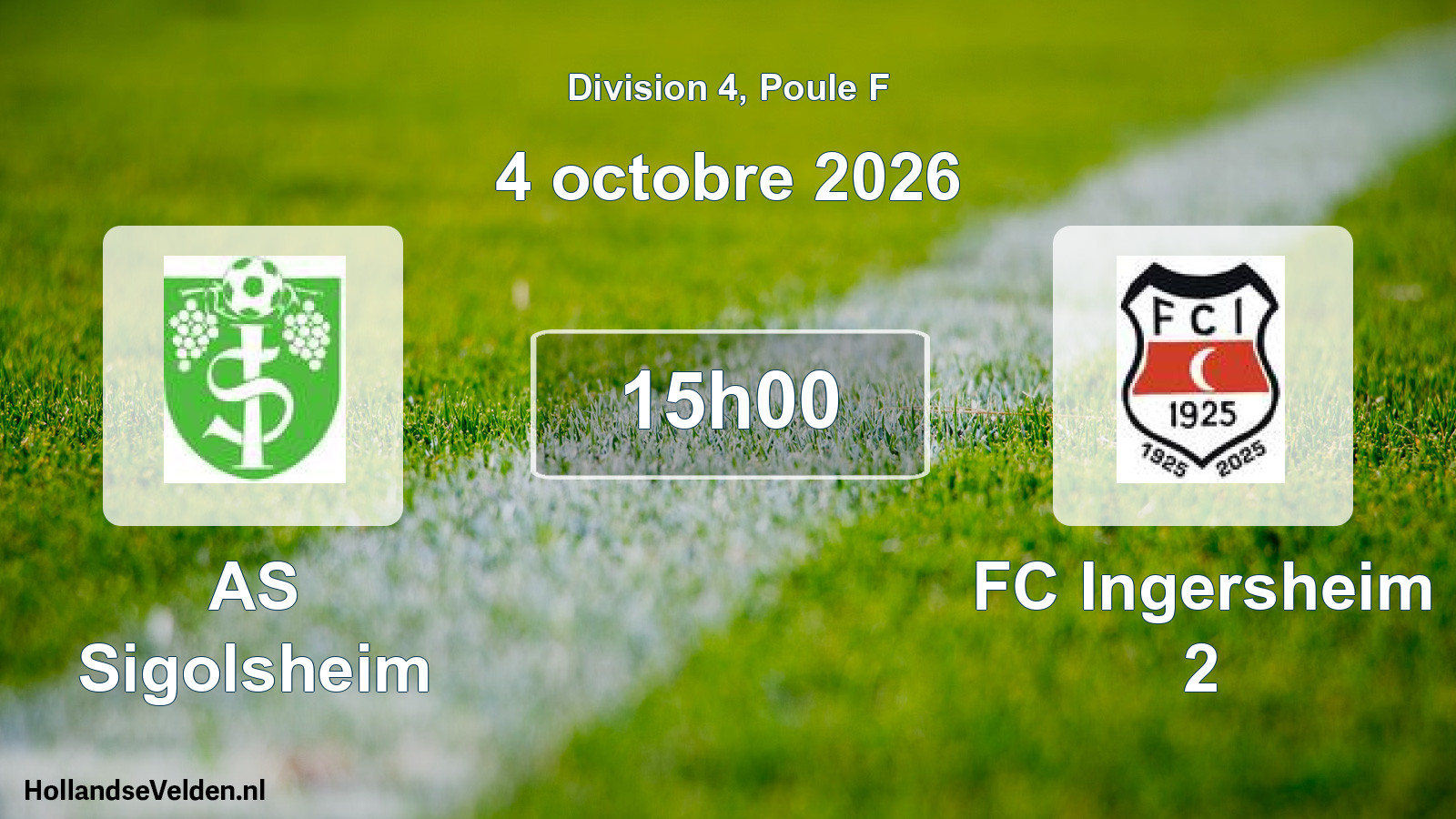 Match programmé: AS Sigolsheim - FC Ingersheim 2 (4 octobre 2026)