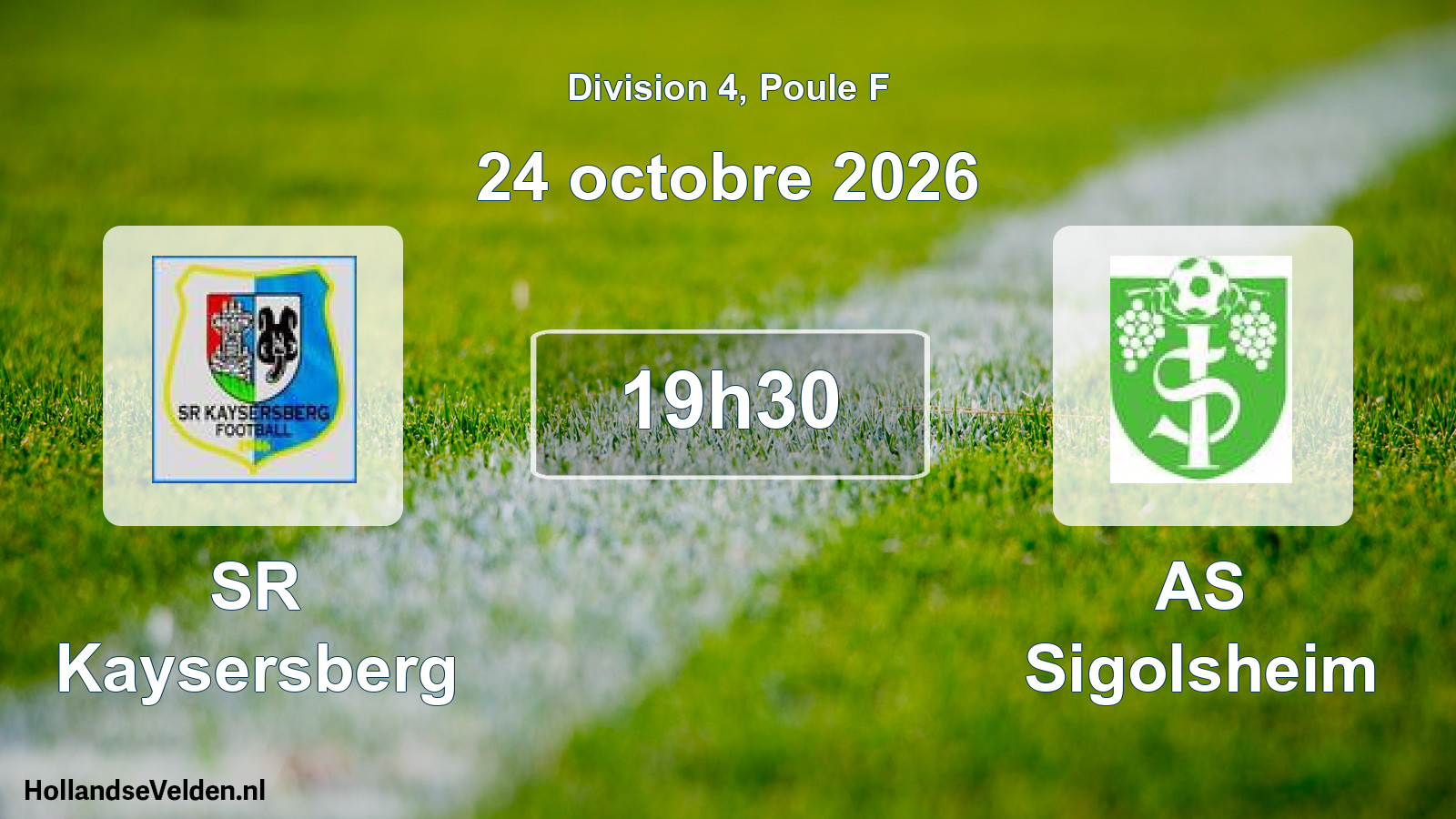 Match programmé: SR Kaysersberg - AS Sigolsheim (24 octobre 2026)