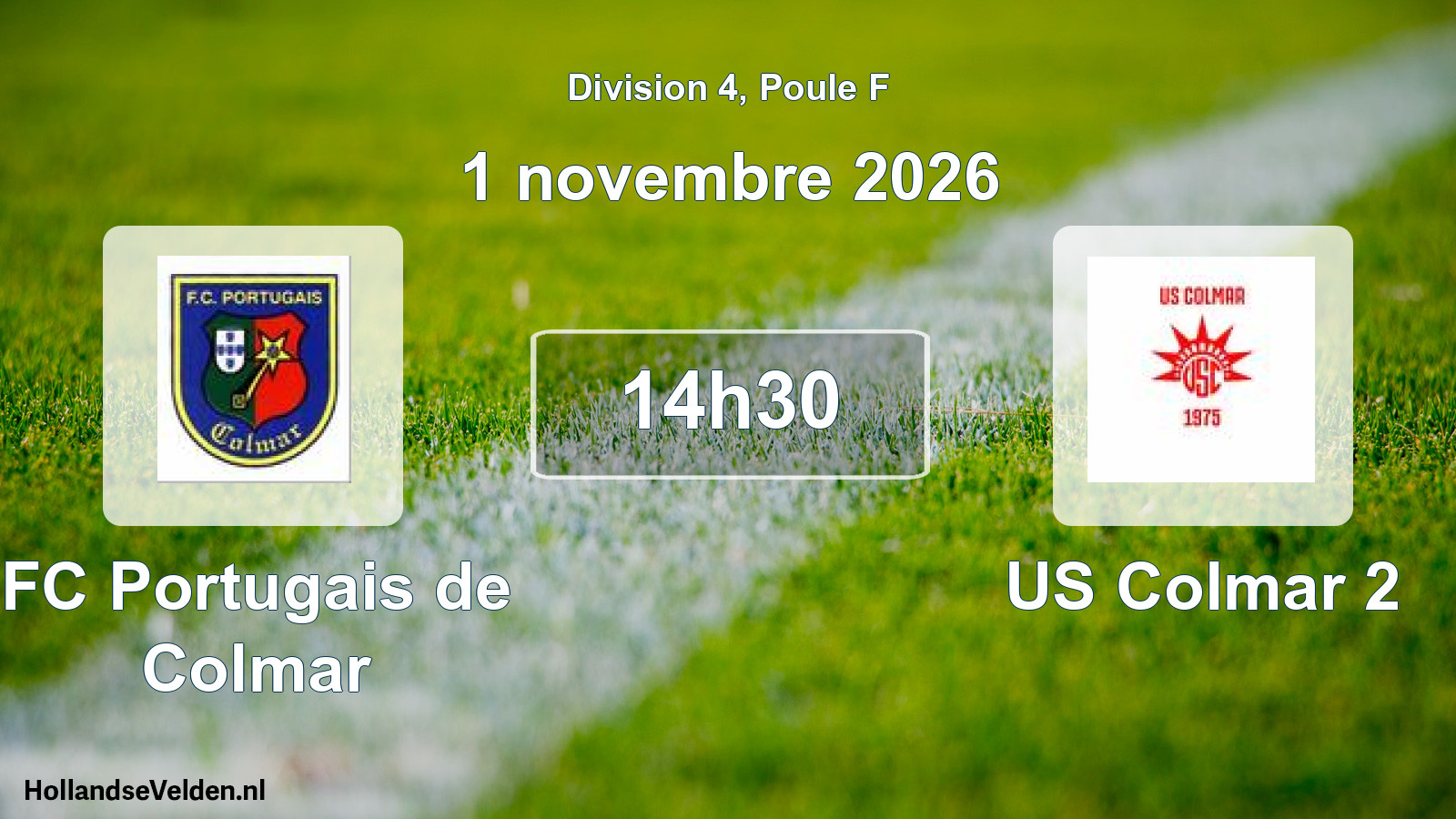 Match programmé: FC Portugais de Colmar - US Colmar 2 (1 novembre 2026)