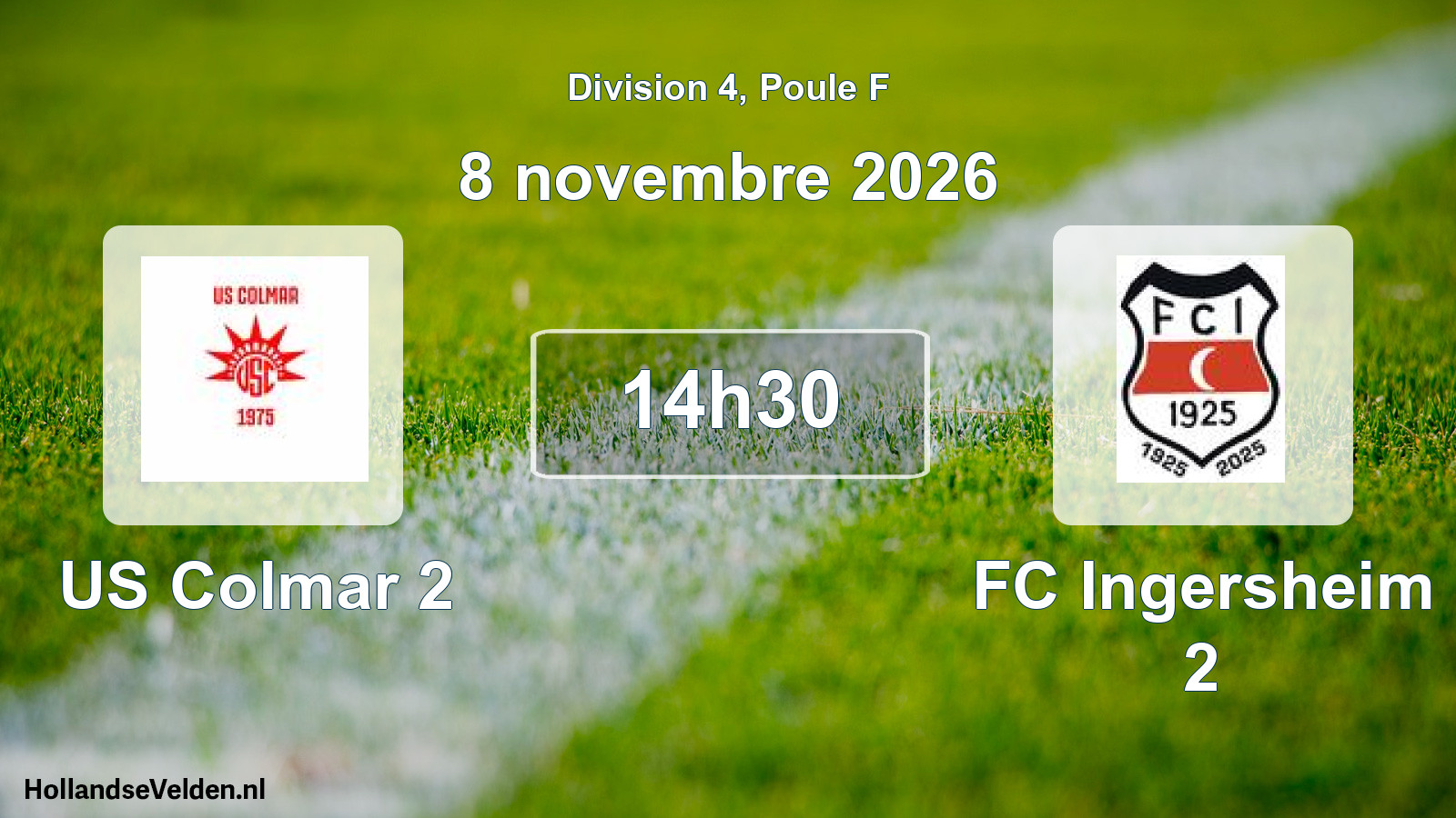 Match programmé: US Colmar 2 - FC Ingersheim 2 (8 novembre 2026)