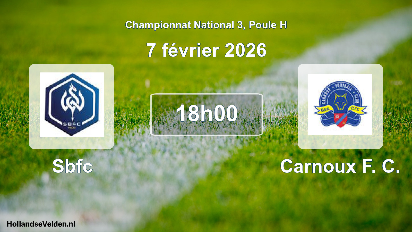 Geplande wedstrijd: Sbfc - Carnoux F. C. (7 février 2026)