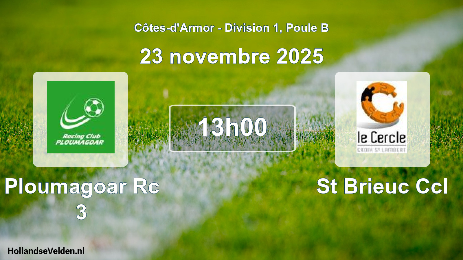 Geplande wedstrijd: Ploumagoar Rc 3 - St Brieuc Ccl (23 novembre 2025)