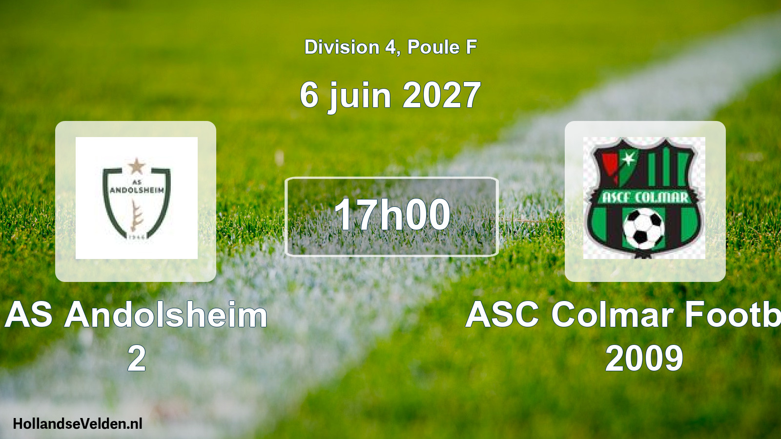 Scheduled Match: AS Andolsheim 2 - ASC Colmar Football 2009 (6 June 2027)