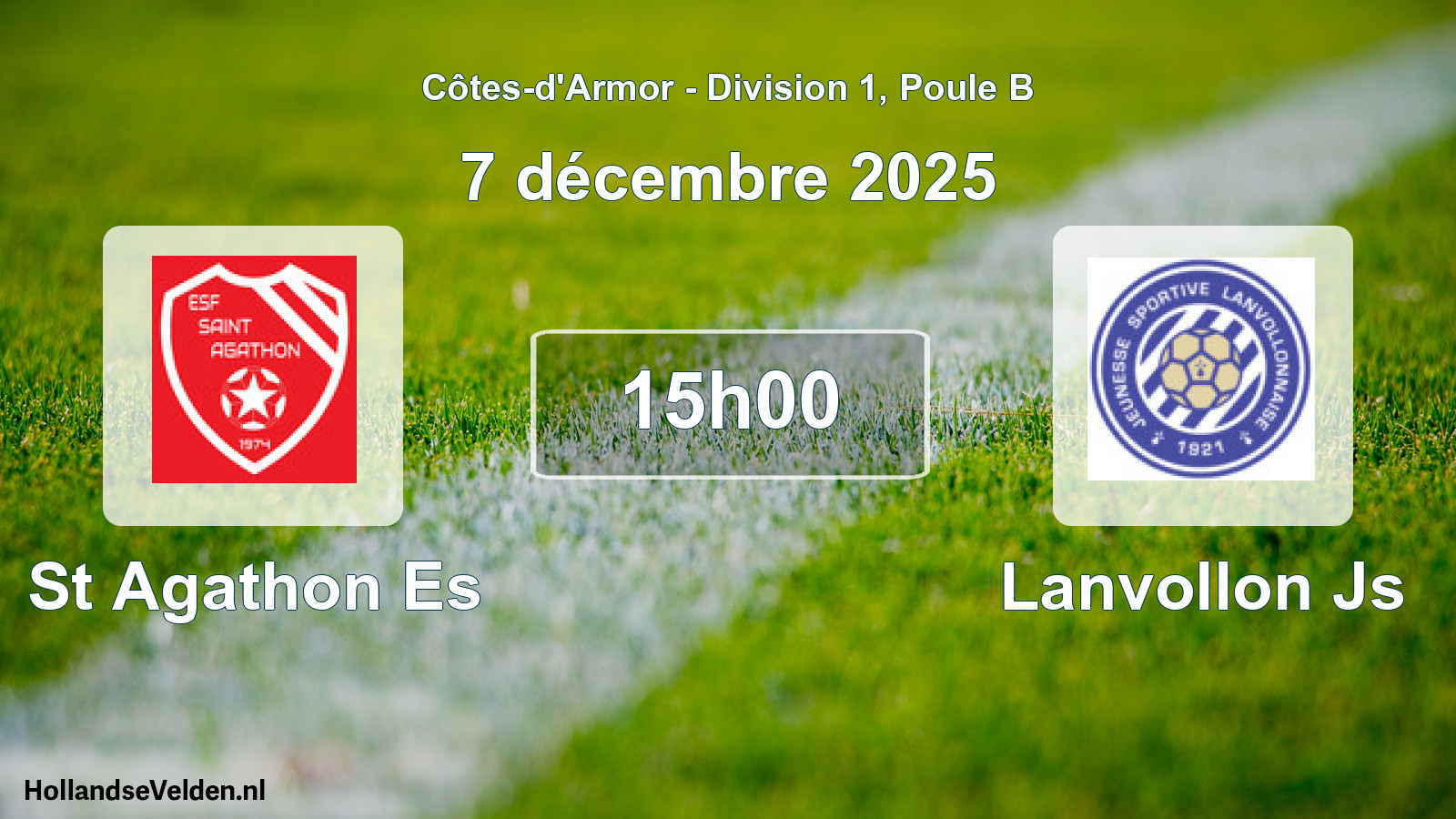 Geplande wedstrijd: St Agathon Es - Lanvollon Js (7 décembre 2025)