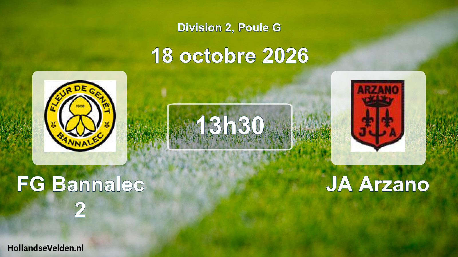 Match programmé: FG Bannalec 2 - JA Arzano (18 octobre 2026)