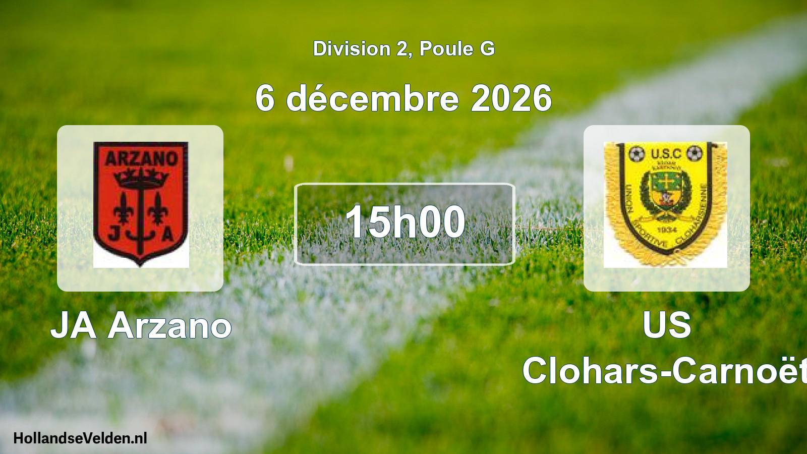 Match programmé: JA Arzano - US Clohars-Carnoët (6 décembre 2026)