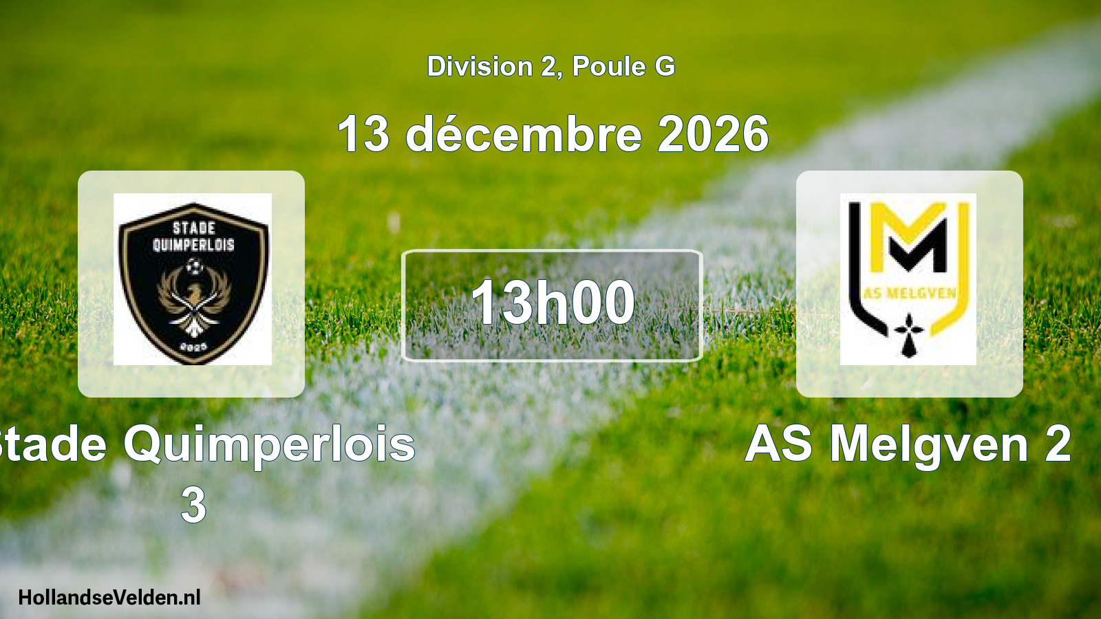 Scheduled Match: Stade Quimperlois 3 - AS Melgven 2 (13 December 2026)