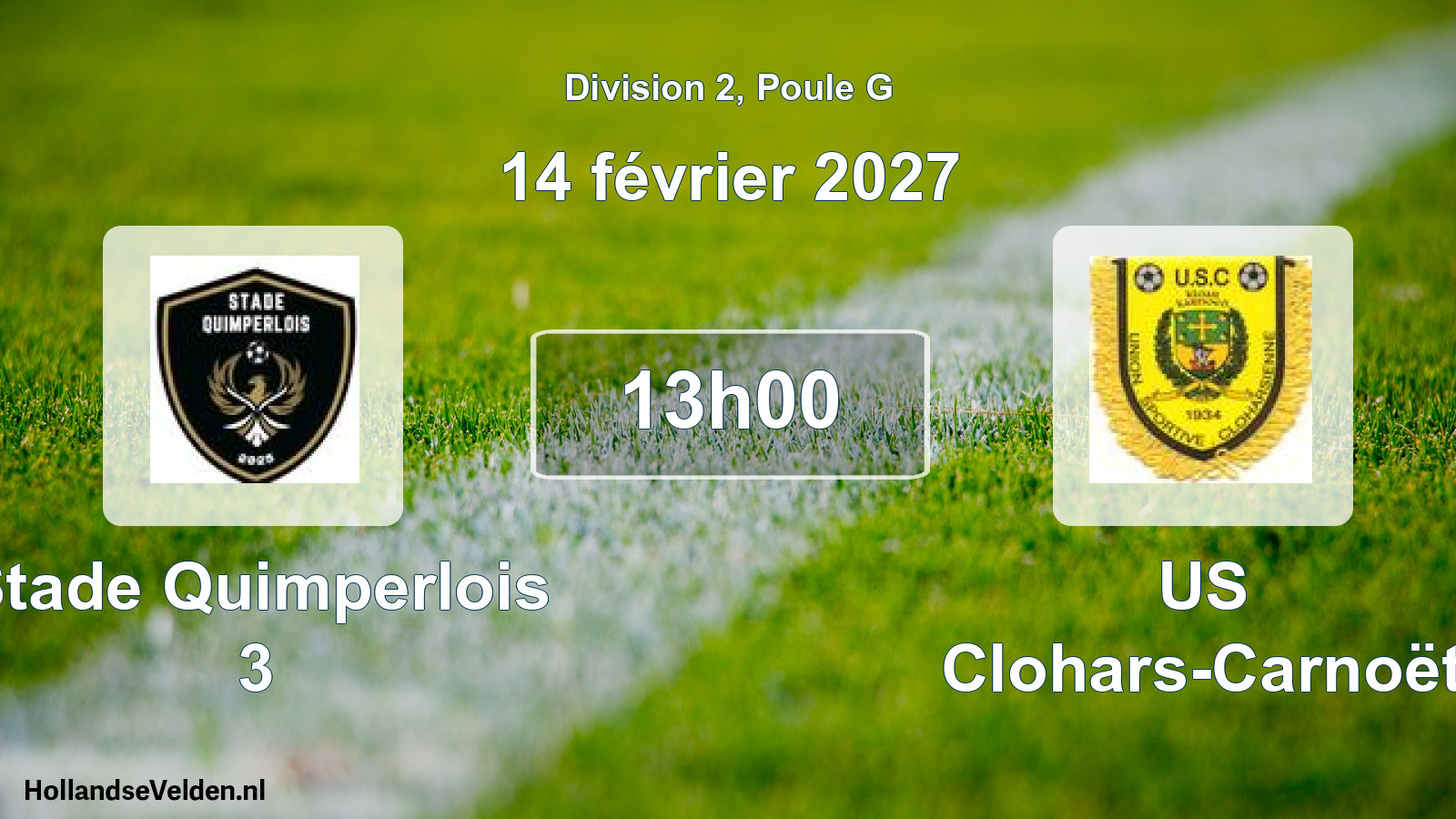 Geplande wedstrijd: Stade Quimperlois 3 - US Clohars-Carnoët (14 februari 2027)