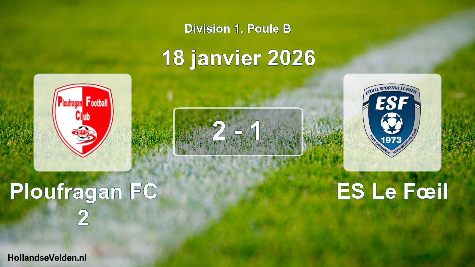 Match joué: Ploufragan FC 2 - ES Le Fœil 2 - 1 (18 janvier 2026)