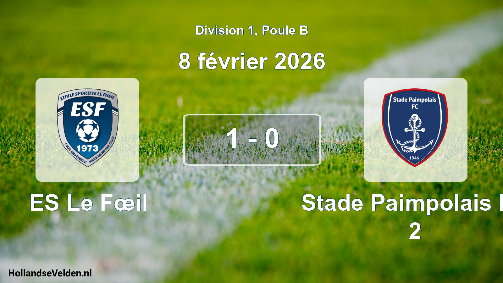 Match joué: ES Le Fœil - Stade Paimpolais FC 2 1 - 0 (8 février 2026)