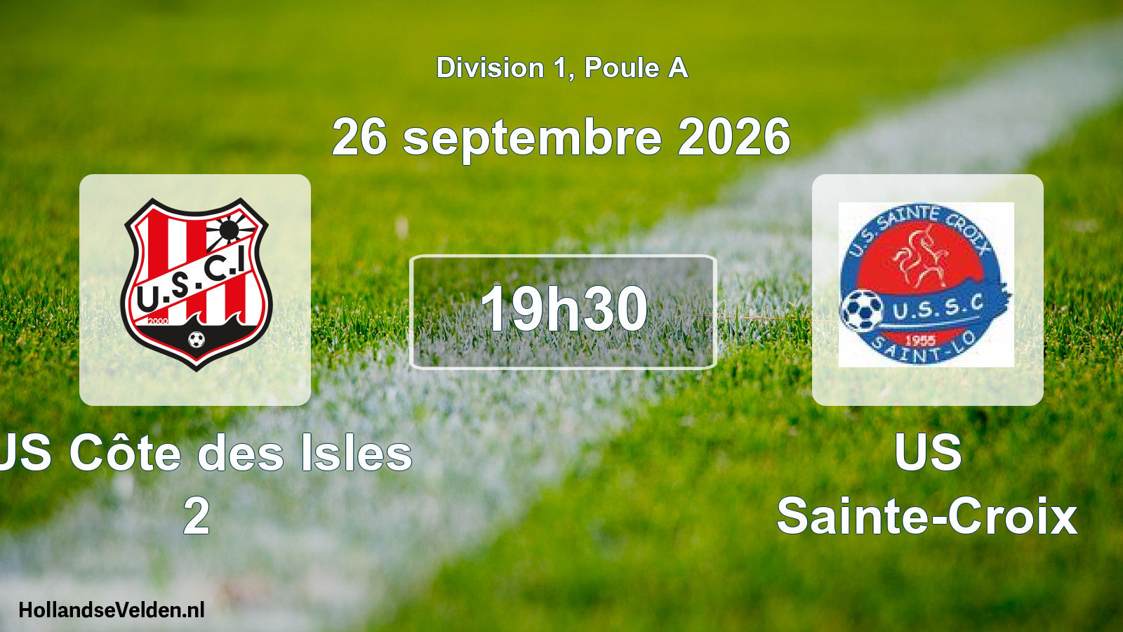 Match programmé: US Côte des Isles 2 - US Sainte-Croix (26 septembre 2026)