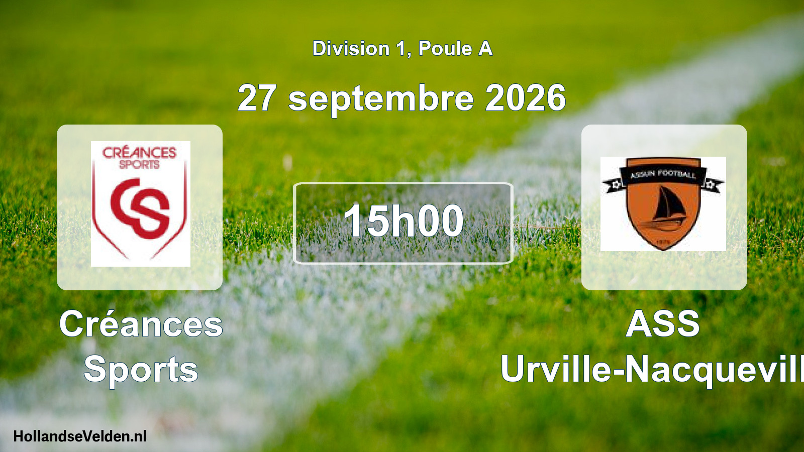 Match programmé: Créances Sports - ASS Urville-Nacqueville (27 septembre 2026)
