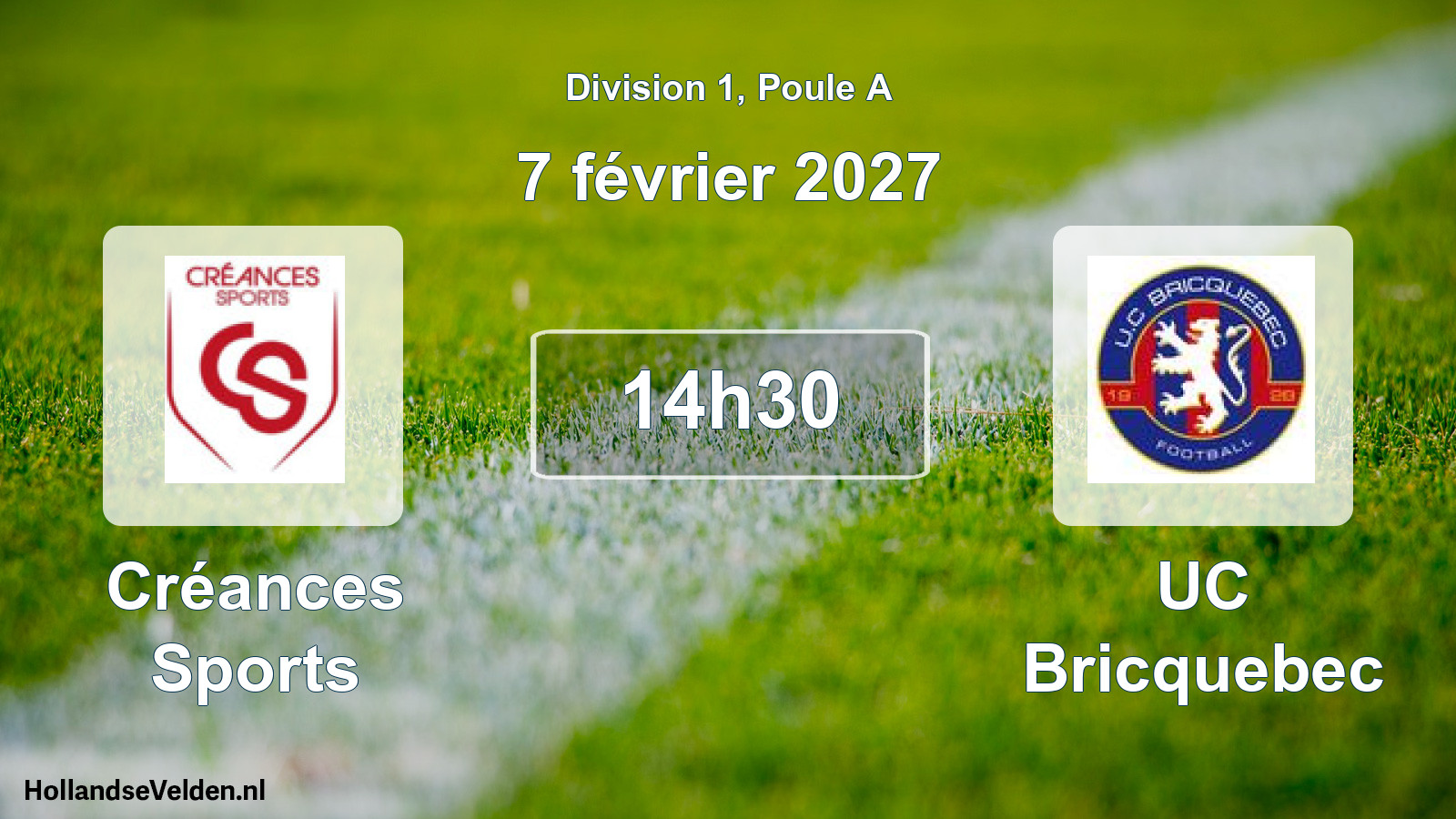 Match programmé: Créances Sports - UC Bricquebec (7 février 2027)