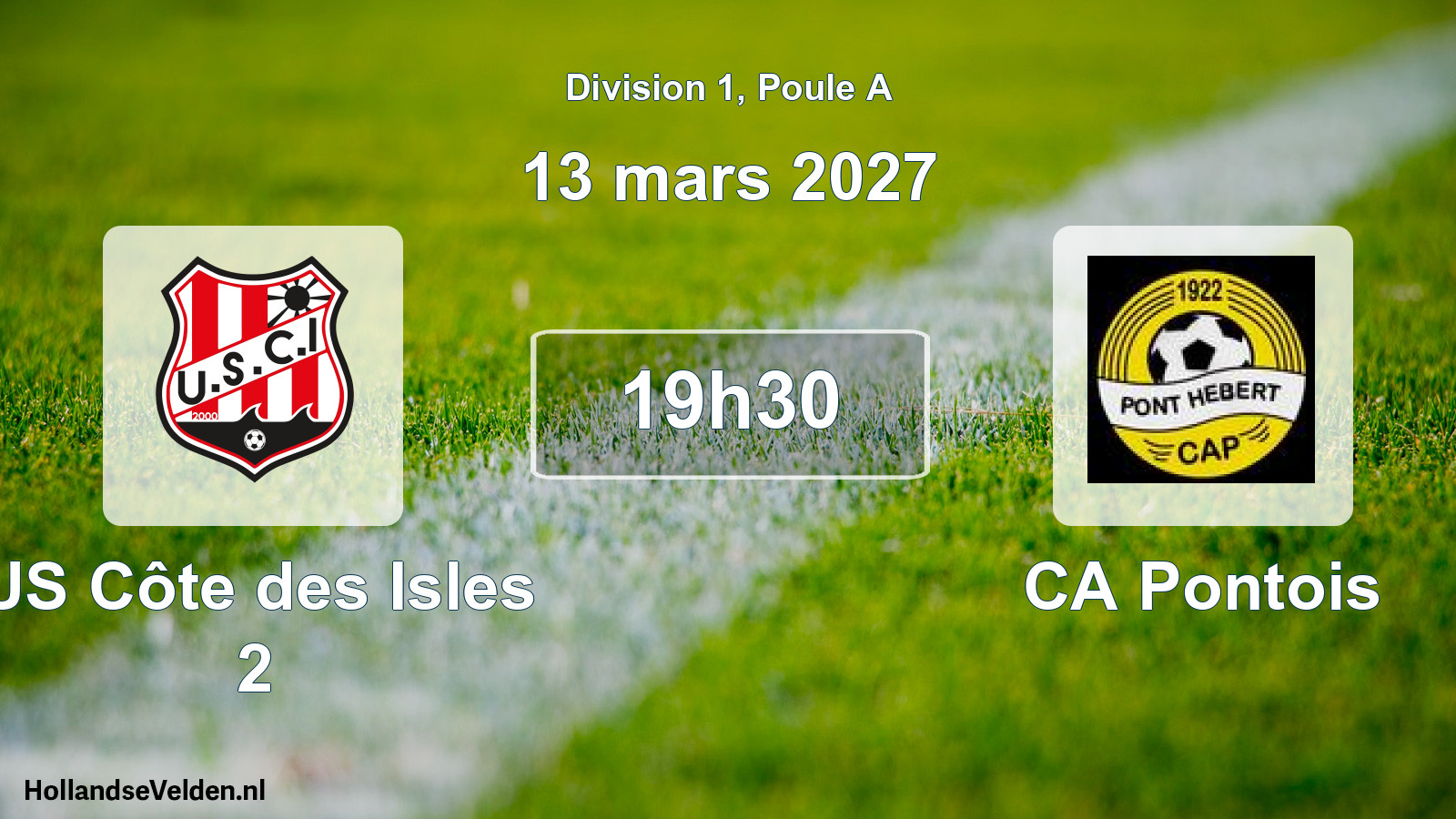 Match programmé: US Côte des Isles 2 - CA Pontois (13 mars 2027)