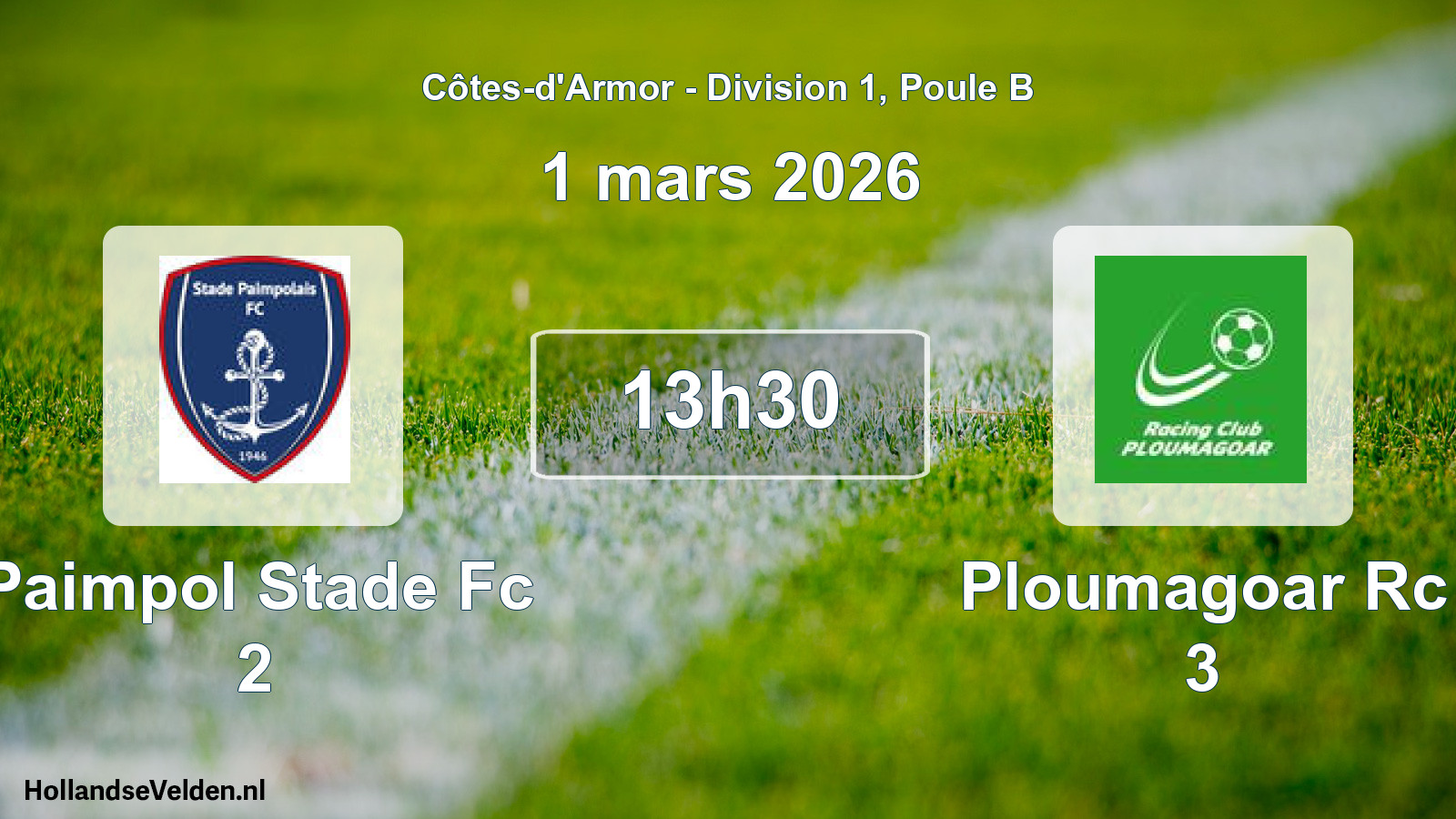 Geplande wedstrijd: Paimpol Stade Fc 2 - Ploumagoar Rc 3 (1 maart 2026)