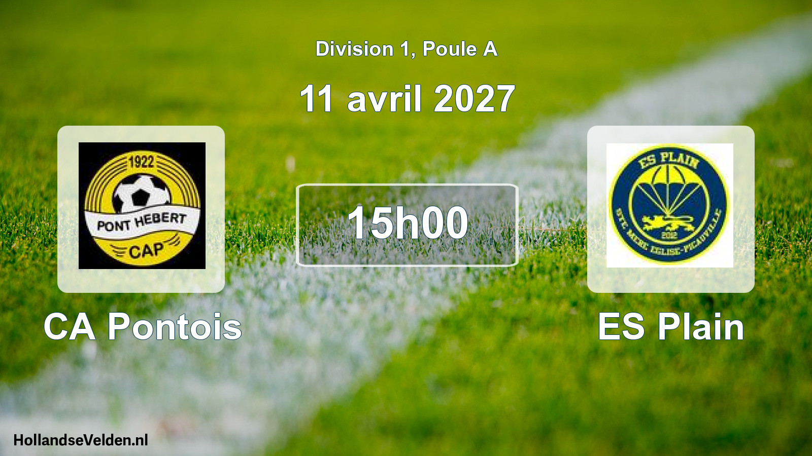 Match programmé: CA Pontois - ES Plain (11 avril 2027)
