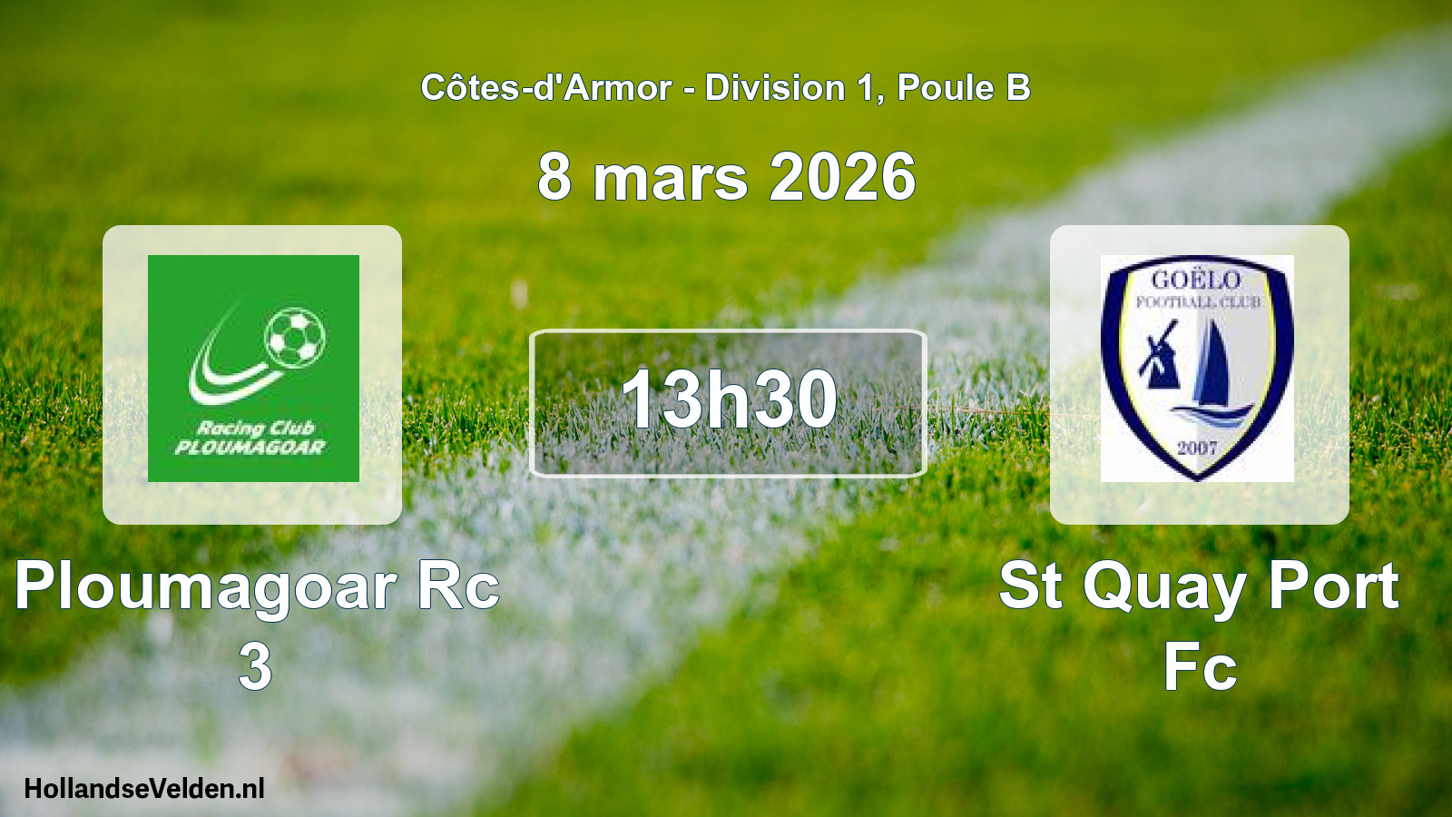 Geplande wedstrijd: Ploumagoar Rc 3 - St Quay Port Fc (8 mars 2026)