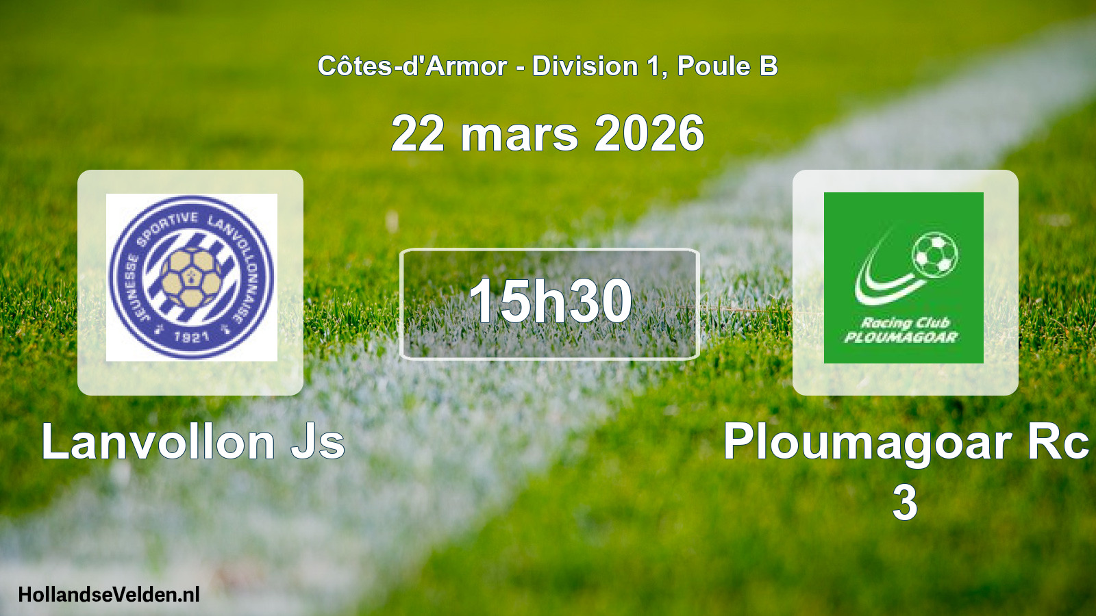 Geplande wedstrijd: Lanvollon Js - Ploumagoar Rc 3 (22 mars 2026)