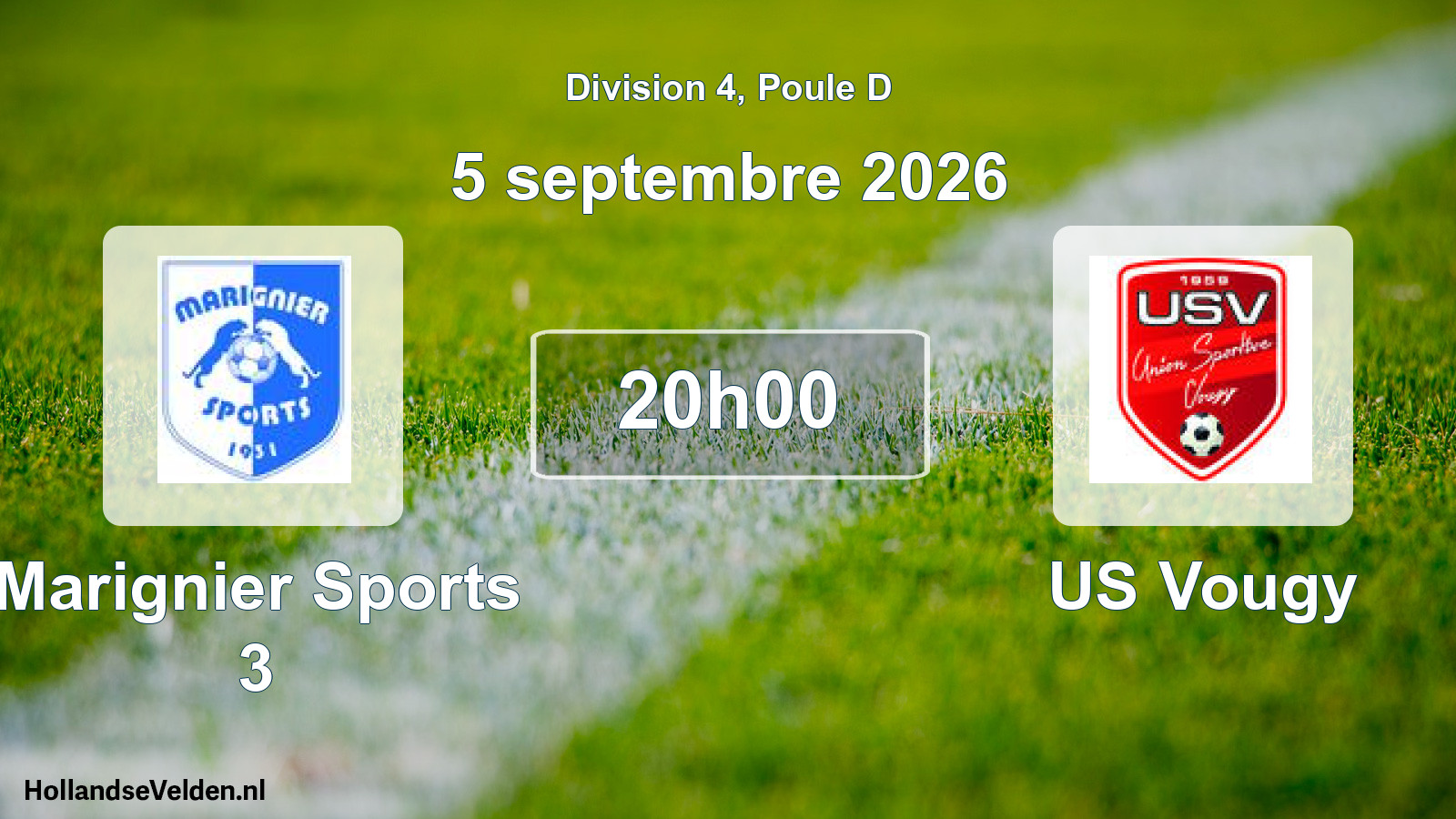 Match programmé: Marignier Sports 3 - US Vougy (5 septembre 2026)