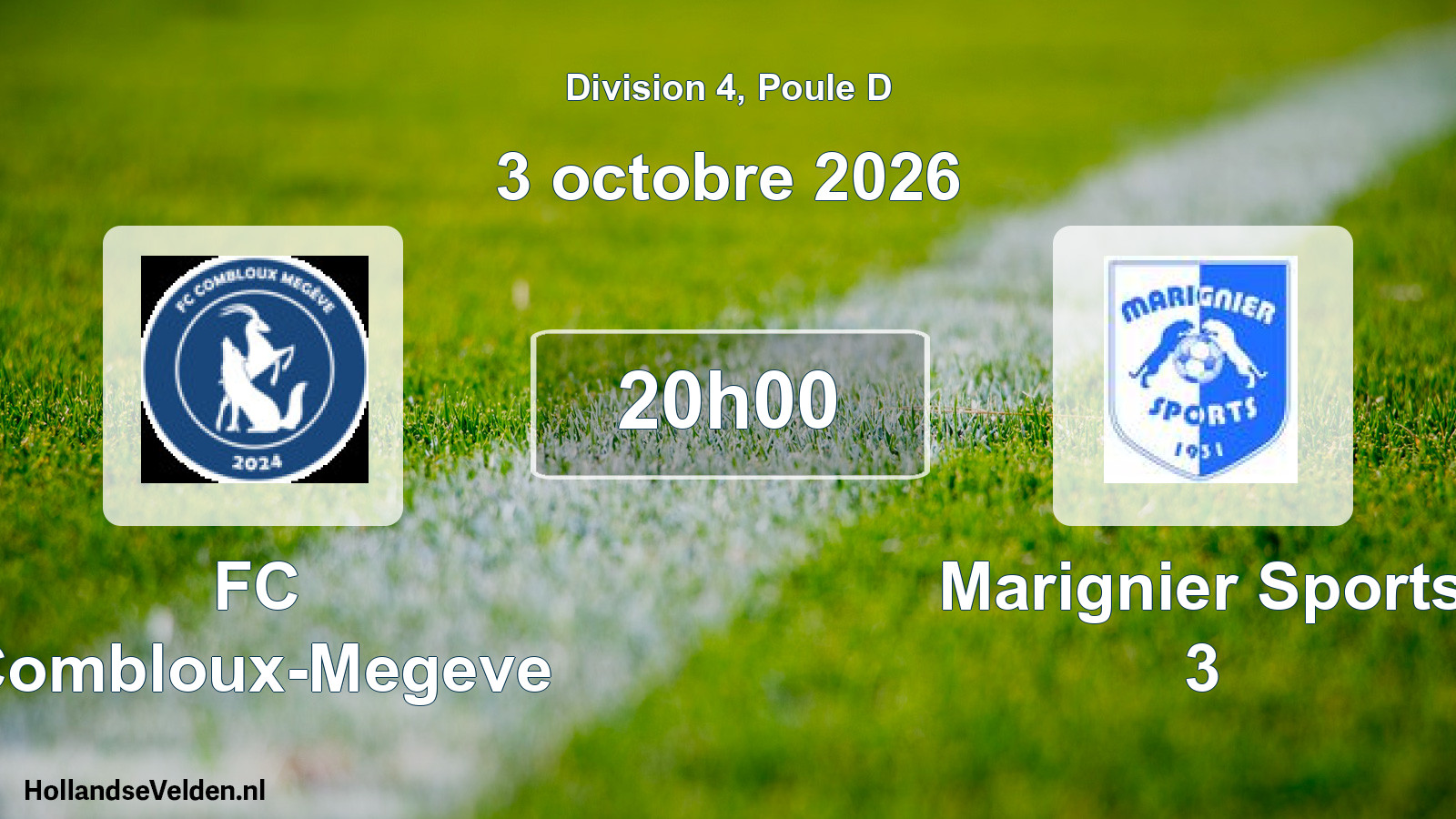 Scheduled Match: FC Combloux-Megeve - Marignier Sports 3 (3 October 2026)