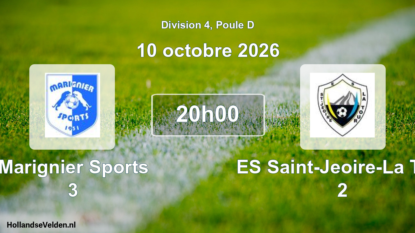 Match programmé: Marignier Sports 3 - ES Saint-Jeoire-La Tour 2 (10 octobre 2026)