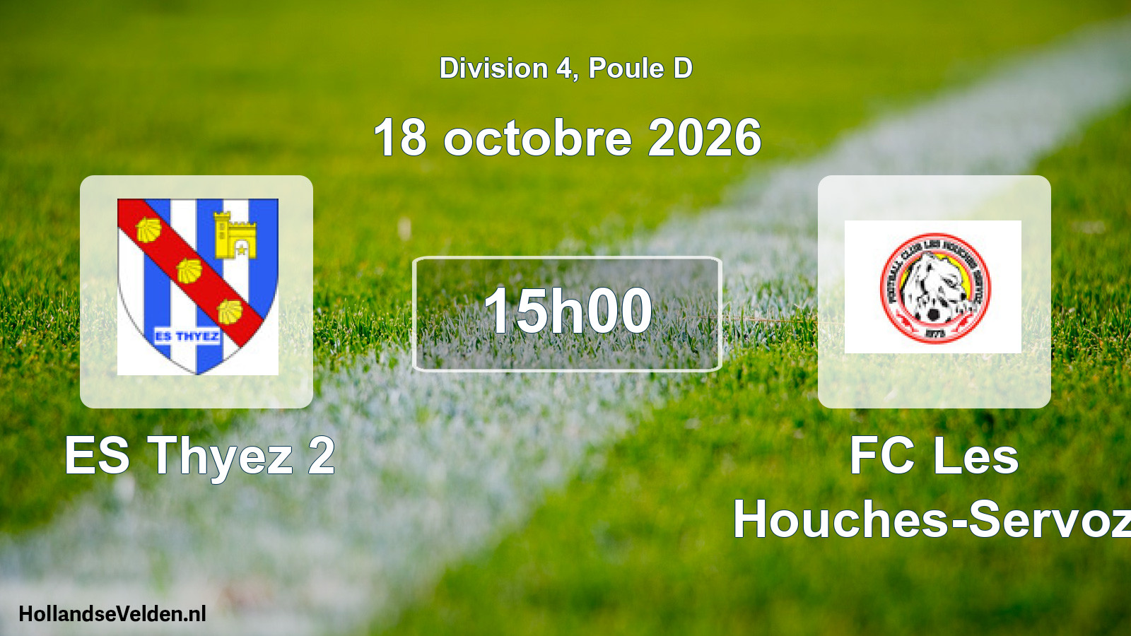 Match programmé: ES Thyez 2 - FC Les Houches-Servoz (18 octobre 2026)