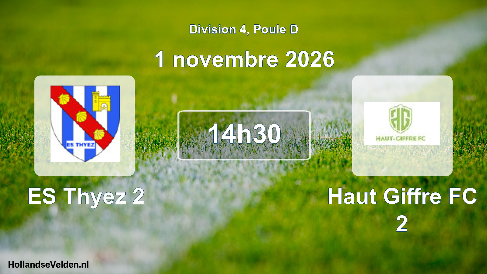 Scheduled Match: ES Thyez 2 - Haut Giffre FC 2 (1 November 2026)