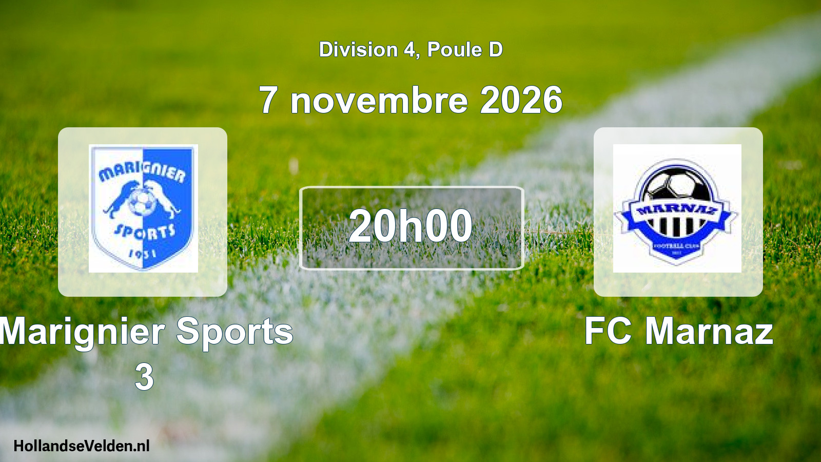 Match programmé: Marignier Sports 3 - FC Marnaz (7 novembre 2026)
