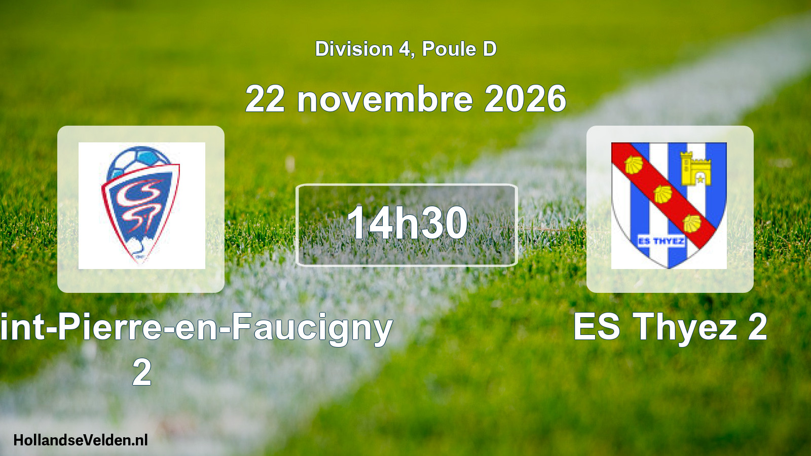Match programmé: CS Saint-Pierre-en-Faucigny 2 - ES Thyez 2 (22 novembre 2026)