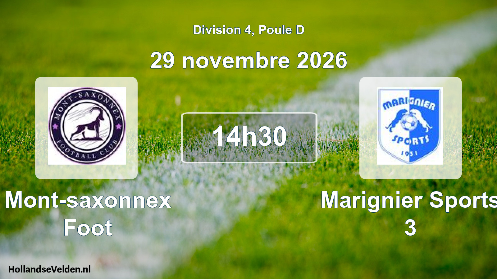 Match programmé: Mont-saxonnex Foot - Marignier Sports 3 (29 novembre 2026)